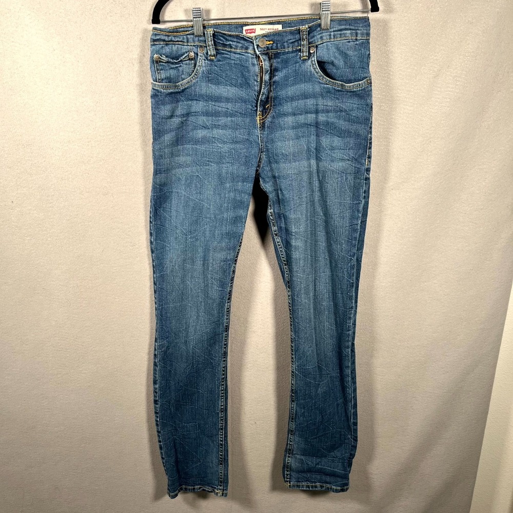 Levi's 502 Jeans Boys 20 Blue Denim Medium Wash All Day Comfort Tapered Leg